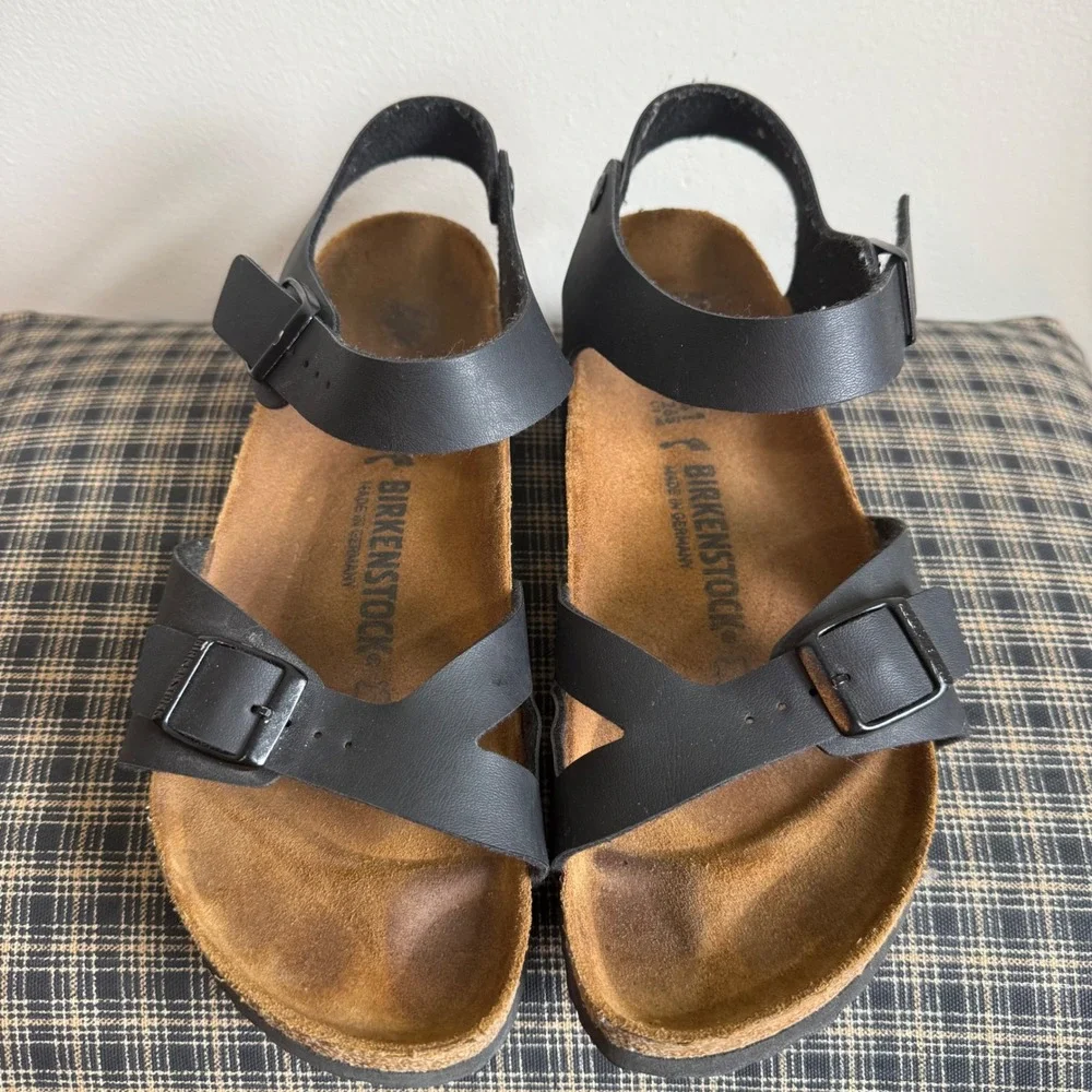 Birkenstock Yara Birko-Flor Ankle Strap Comfort Sandal Size 41 Black